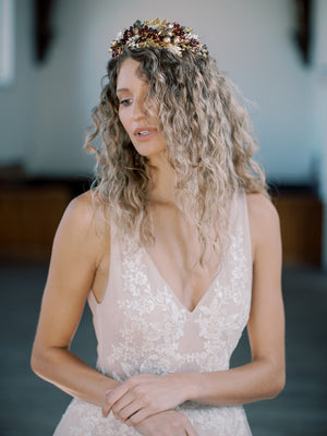 AVALON oak leaf wedding crown