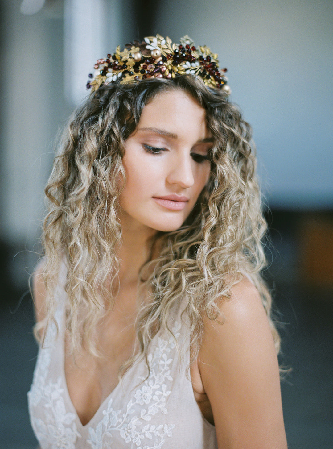 AVALON oak leaf wedding crown