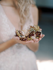 AVALON oak leaf wedding crown