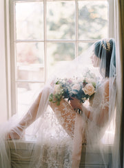 CASSANDA wedding veil with long blusher