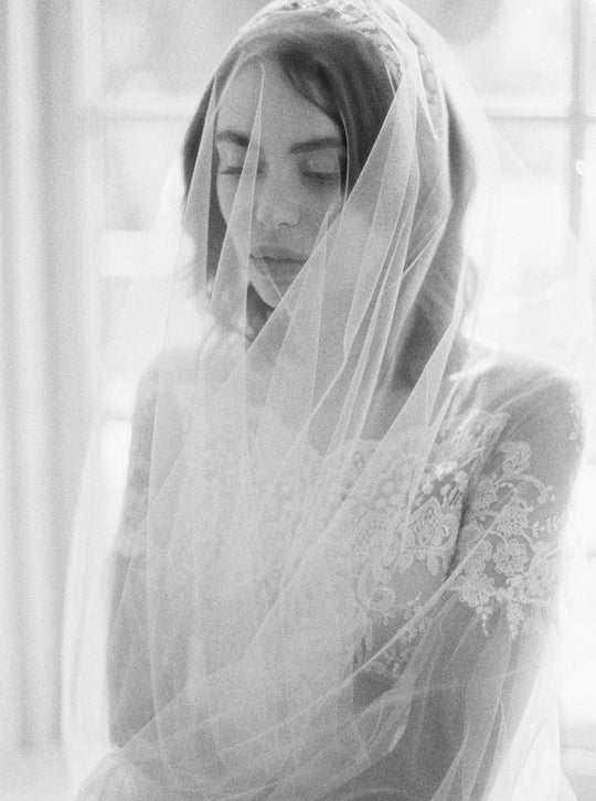 CASSANDA wedding veil with long blusher