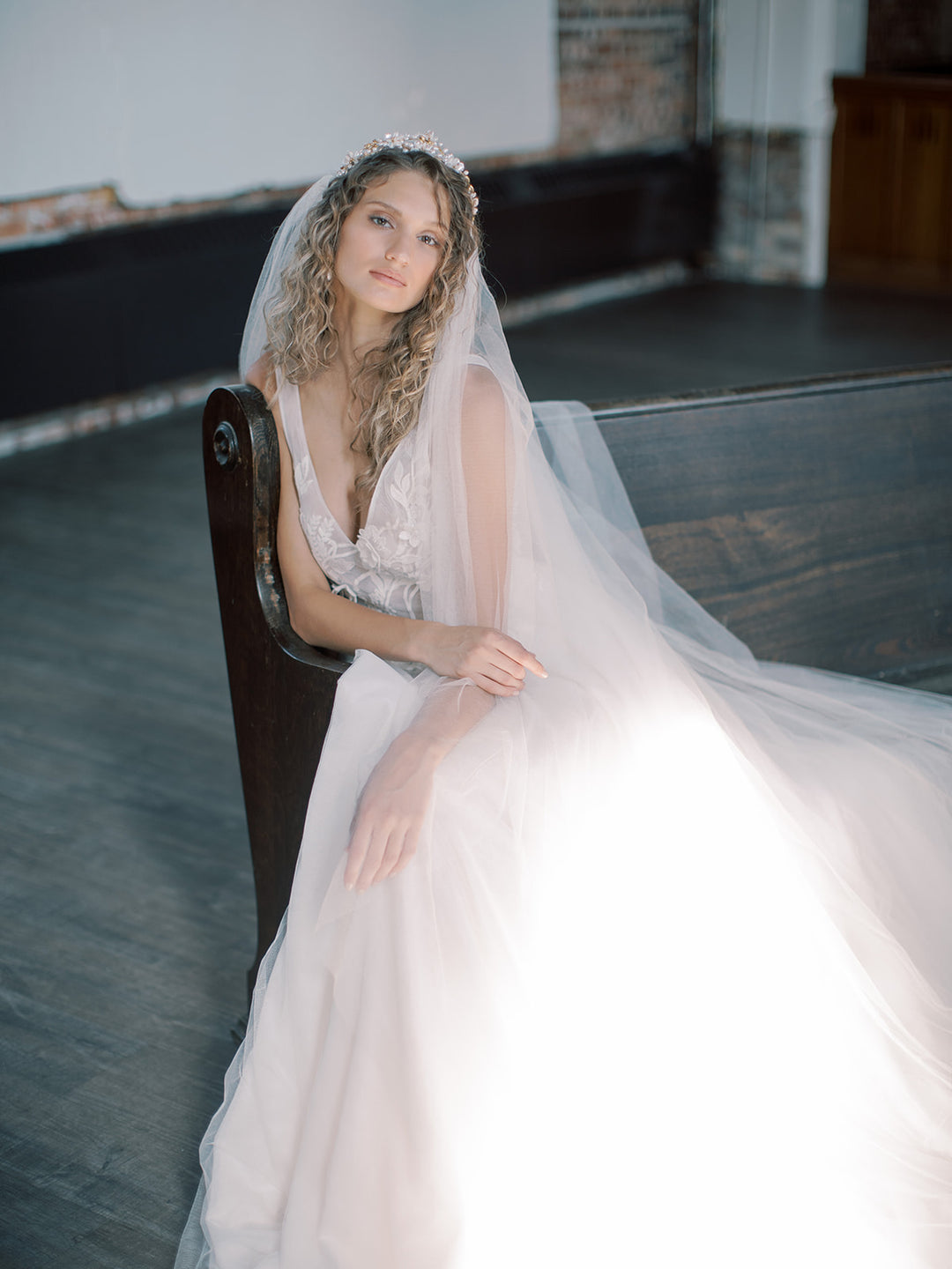 ELIZABETH  English Silk Tulle Wedding Veil – Noon on the Moon