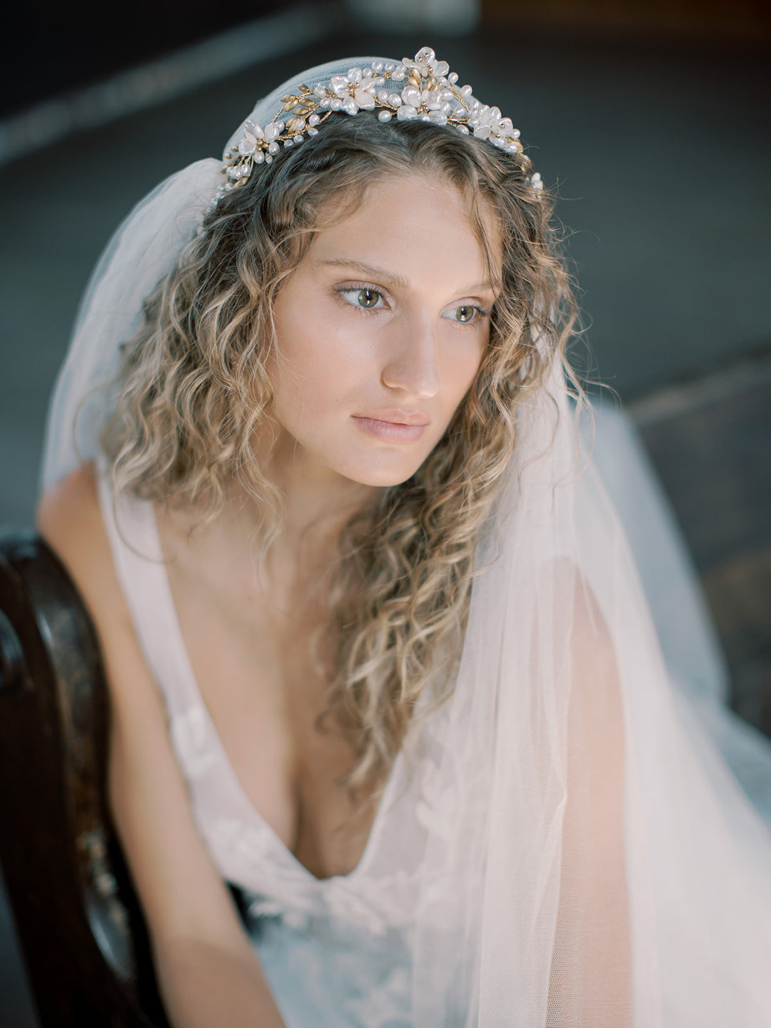 CHARLOTTE silk juliet cap veil