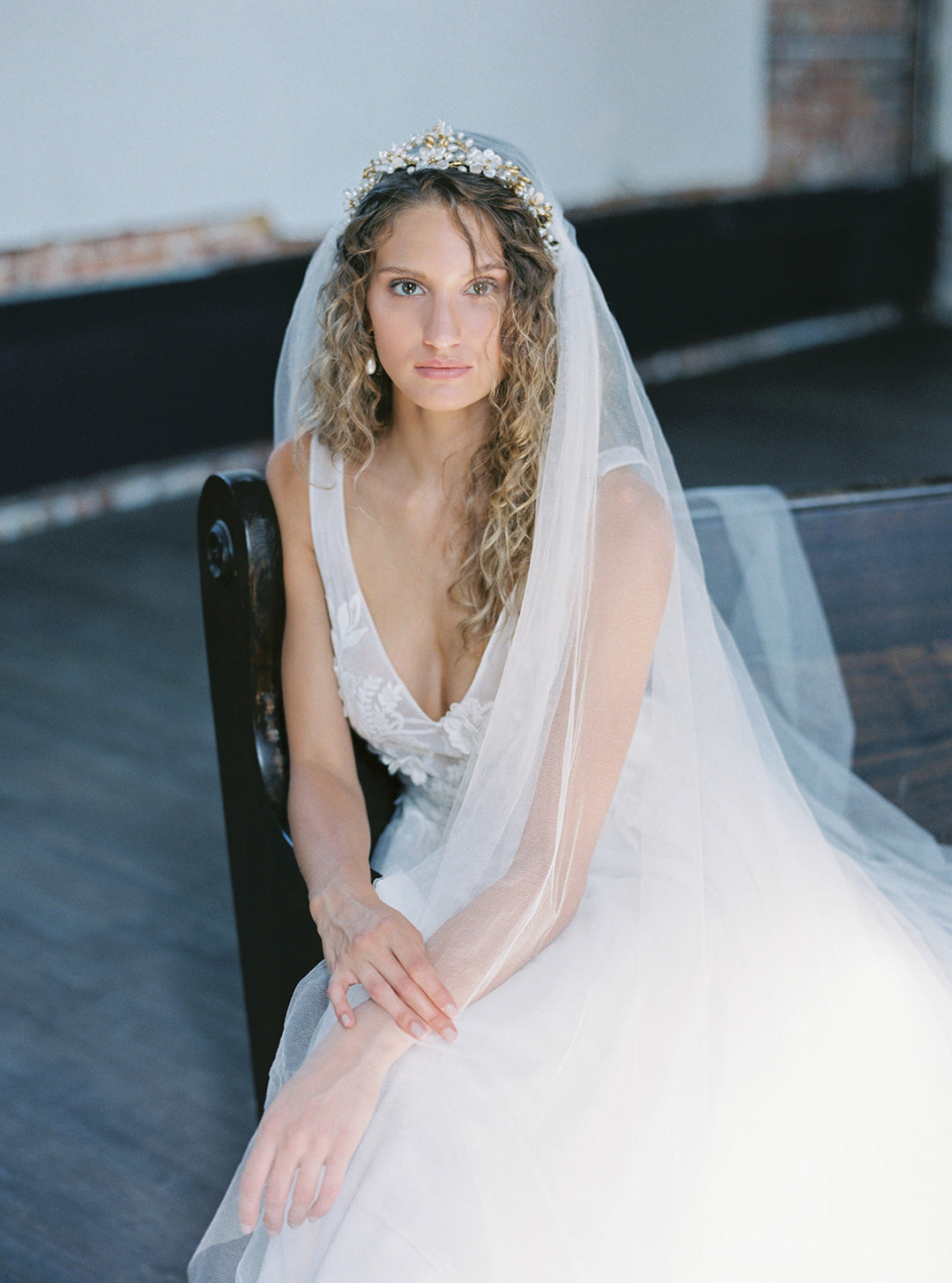 CHARLOTTE silk juliet cap veil