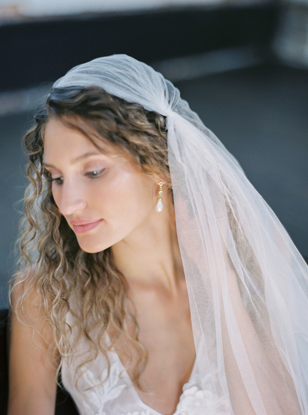 CHARLOTTE silk juliet cap veil