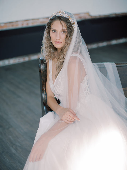 CHARLOTTE silk juliet cap veil