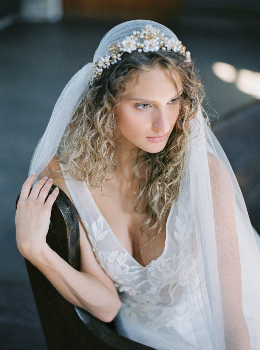 CHARLOTTE silk juliet cap veil