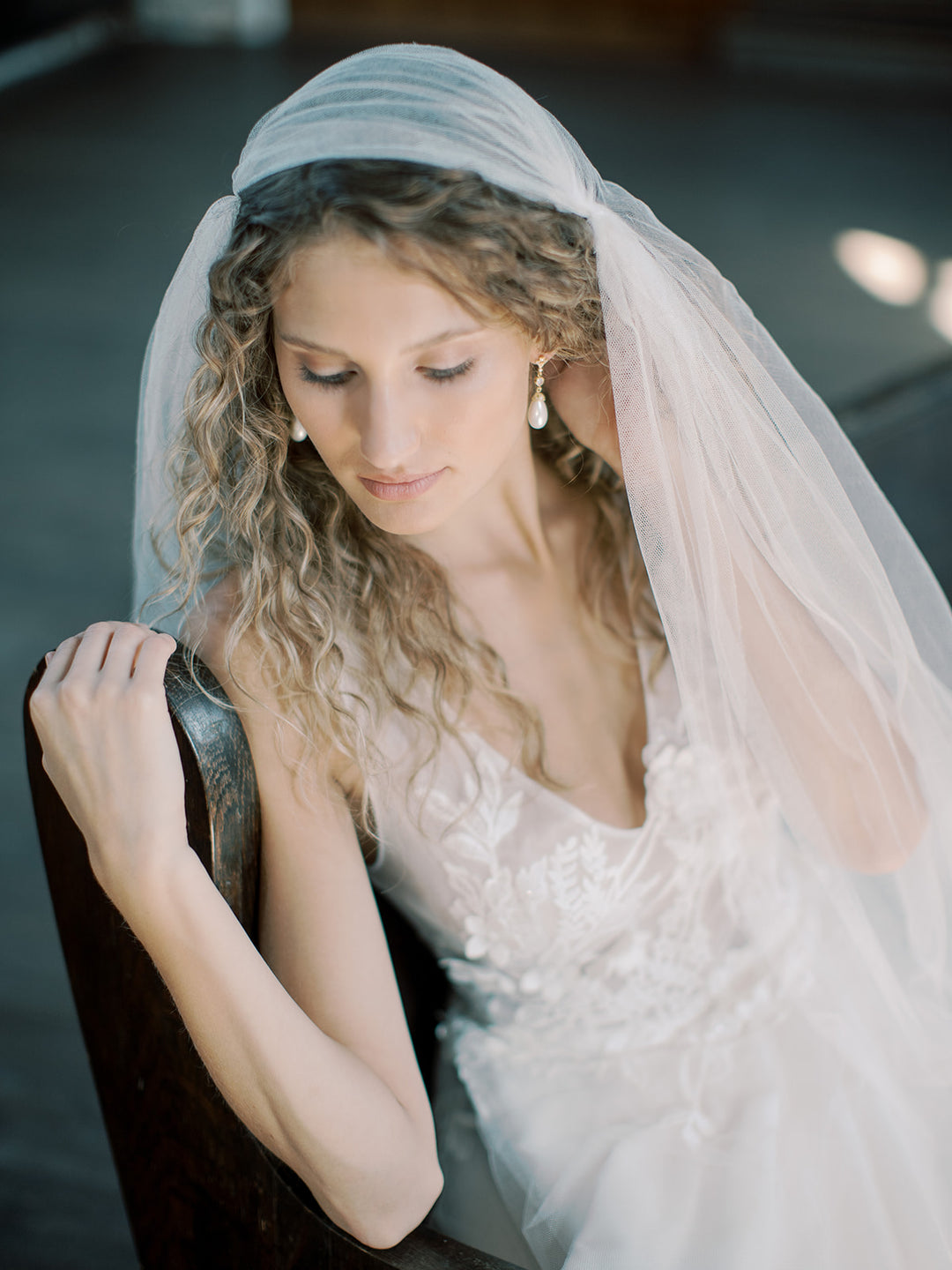 CHARLOTTE silk juliet cap veil