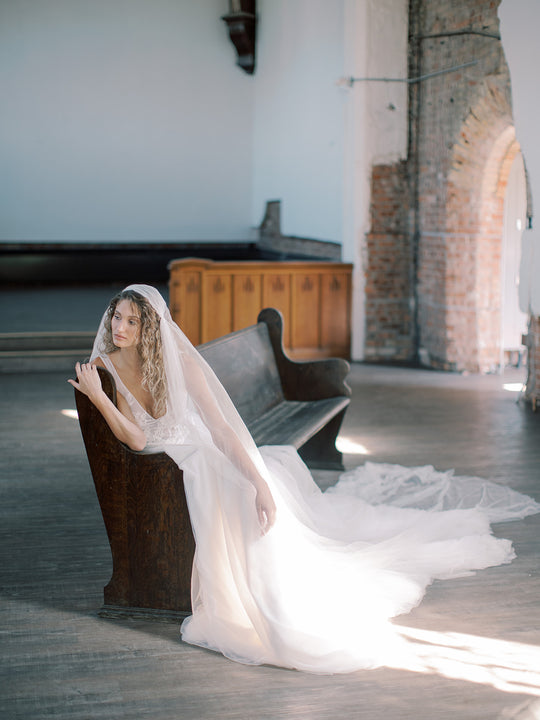 CHARLOTTE silk juliet cap veil