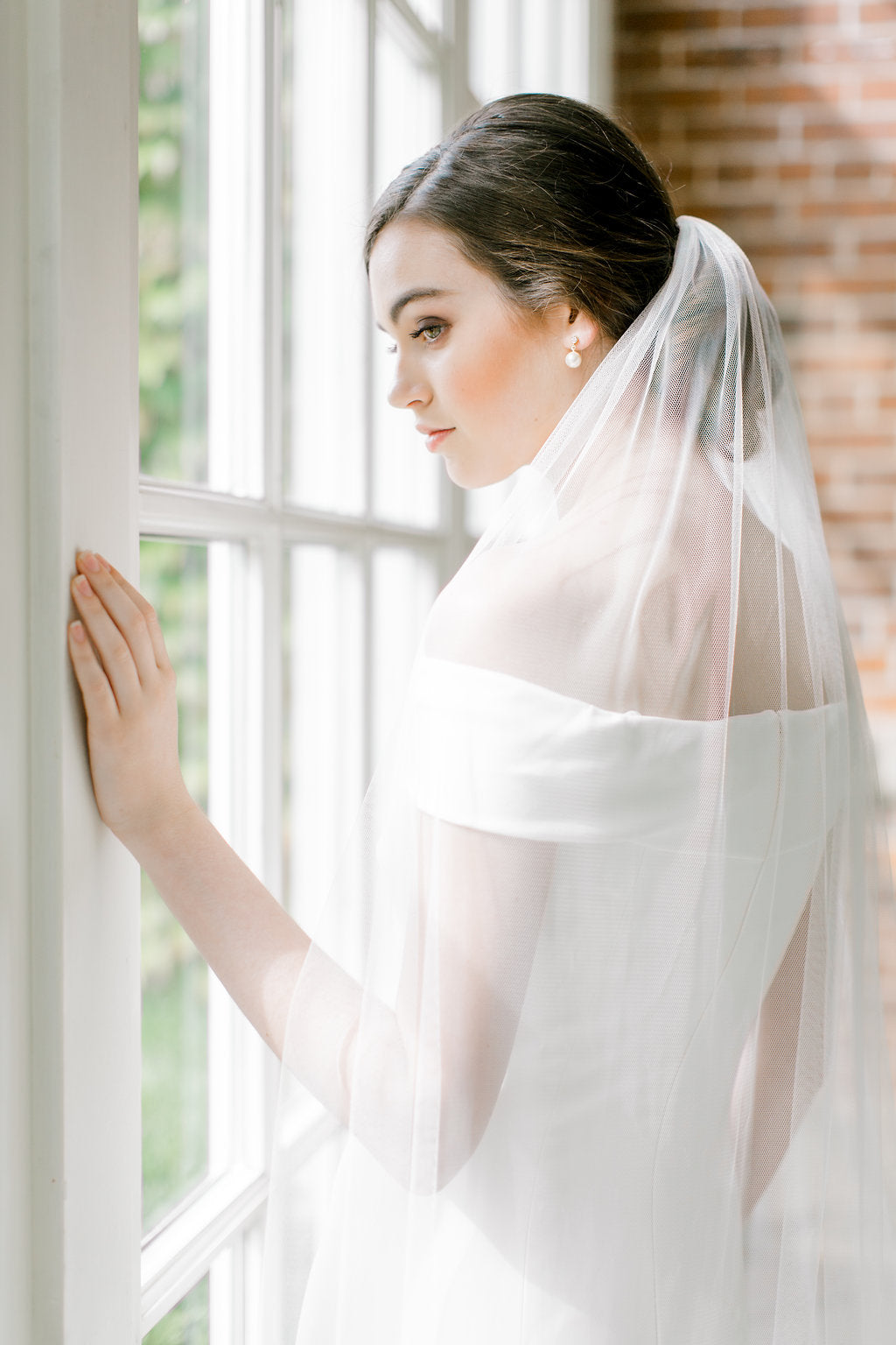 ARIA  Sheer Wedding Veil with Blusher – Noon on the Moon