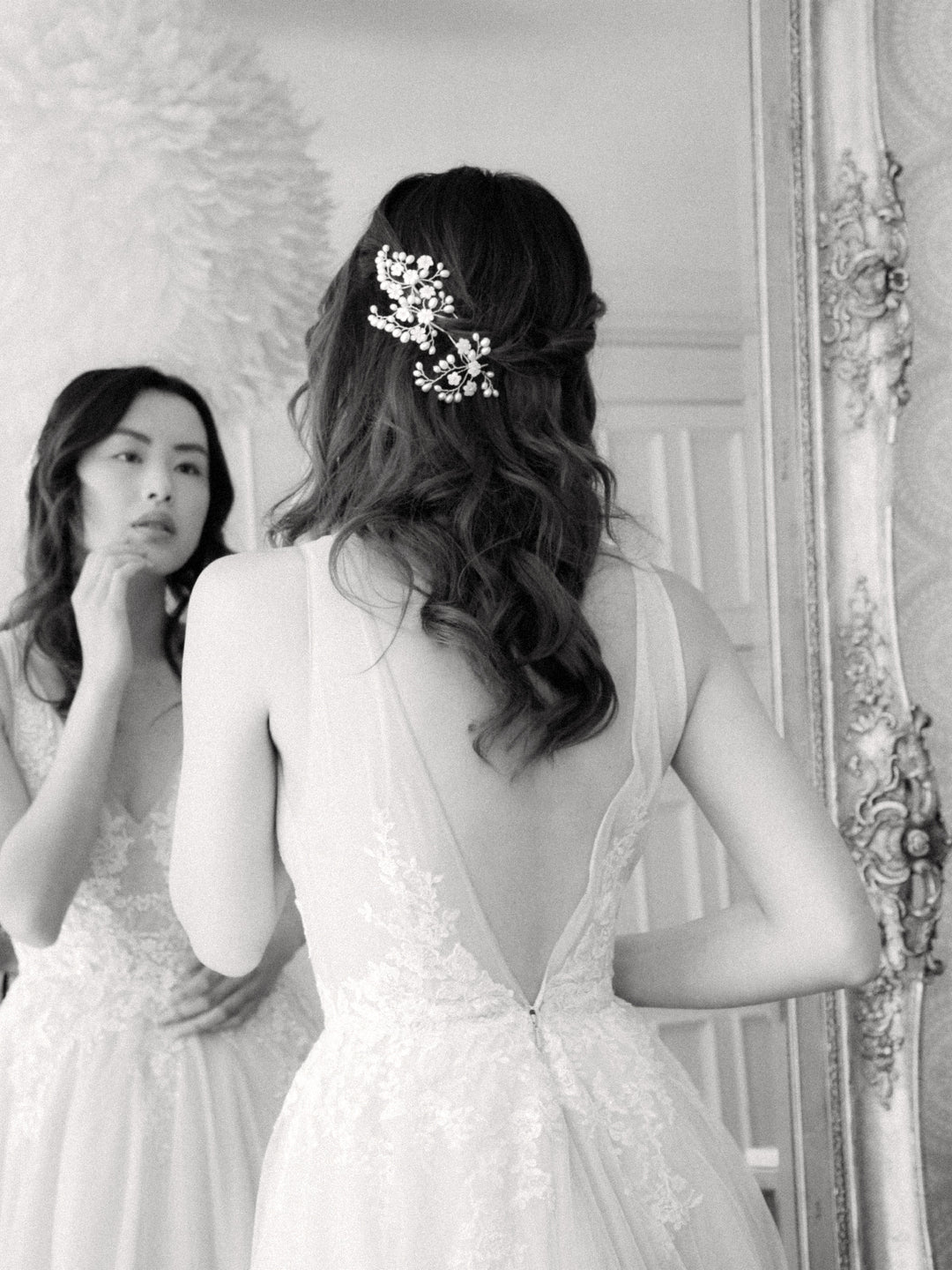 CLAUDETTE floral wedding hair pins