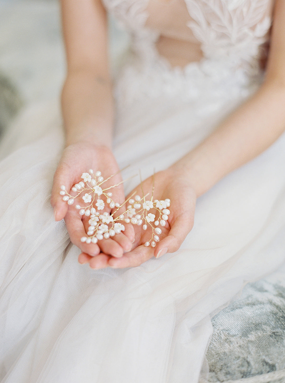 CLAUDETTE floral wedding hair pins