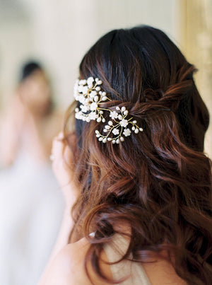 CLAUDETTE floral wedding hair pins