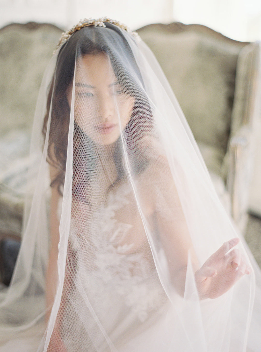 ELIZABETH english silk tulle wedding veil