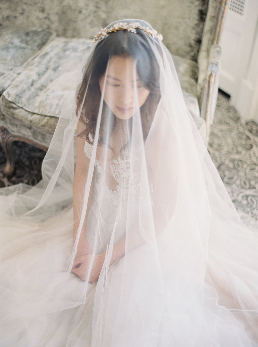 ELIZABETH english silk tulle wedding veil