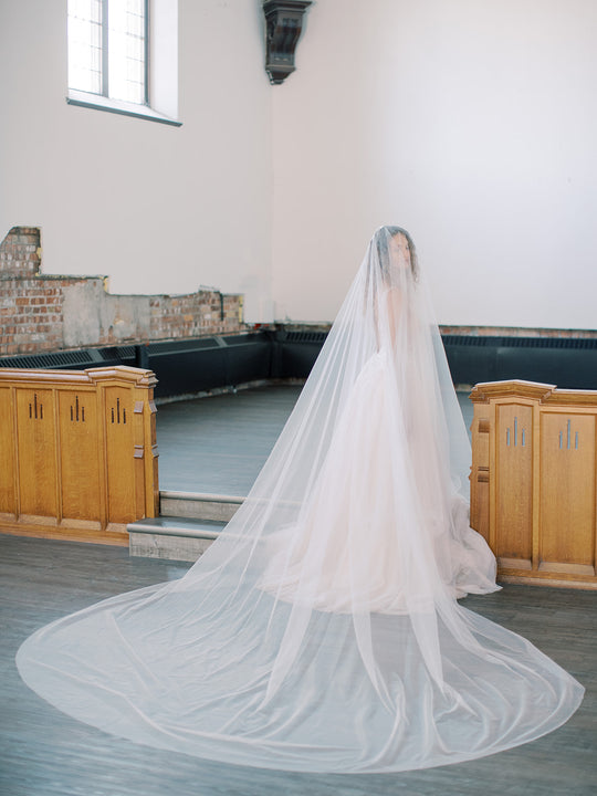 EVANGELINE cathedral blusher veil