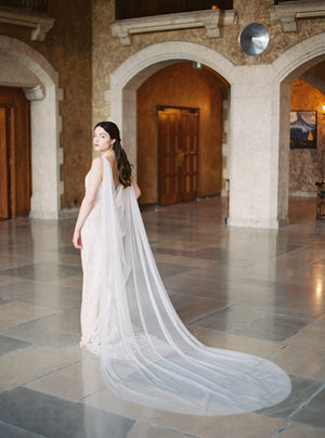 FLORENCE | French Silk Tulle Bridal Cape - Noon on the Moon