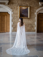FLORENCE | French Silk Tulle Bridal Cape - Noon on the Moon