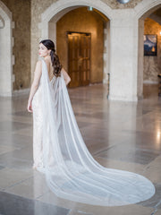 FLORENCE | French Silk Tulle Bridal Cape - Noon on the Moon