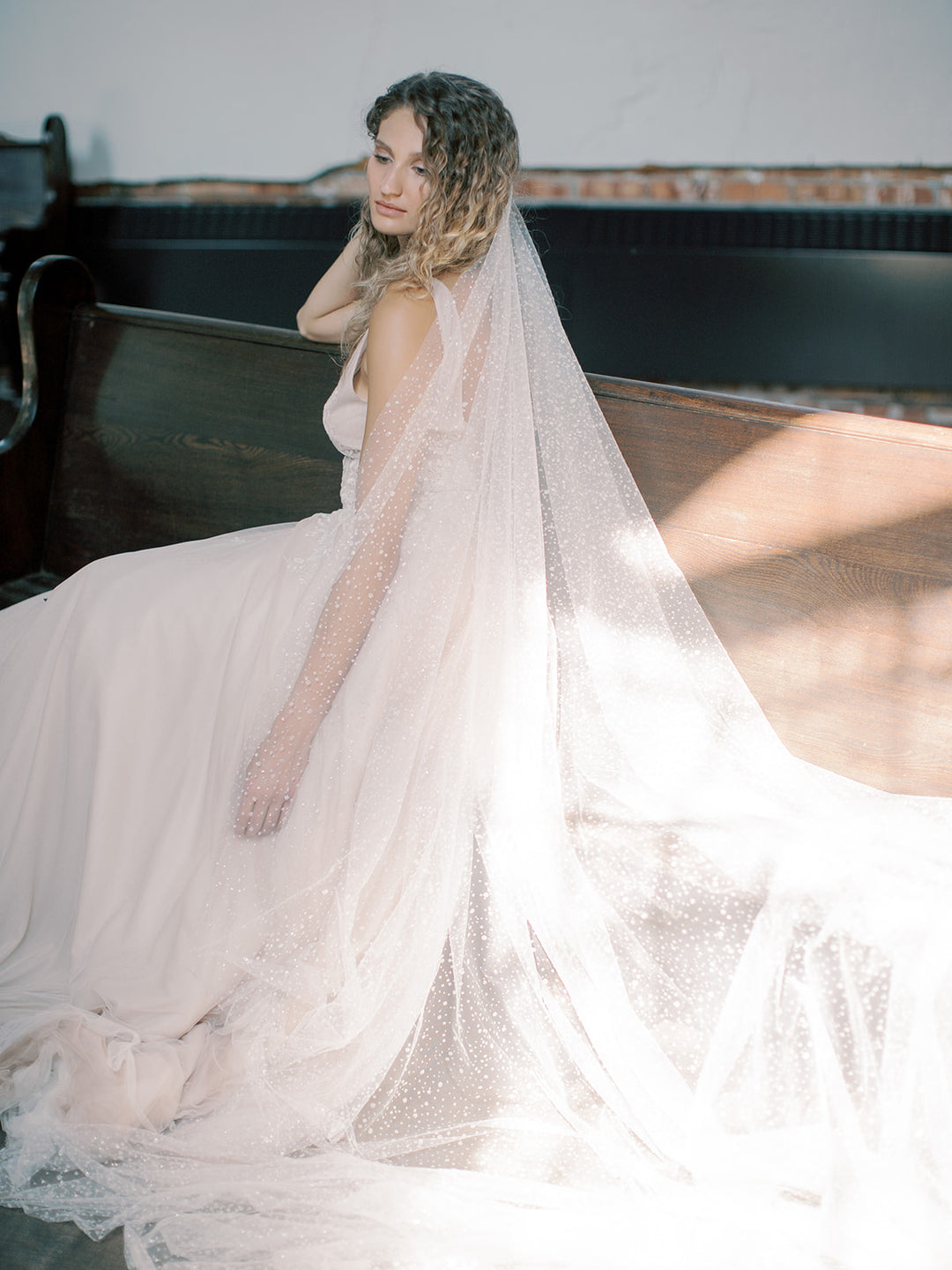 GALAXY bridal veil with sparkle