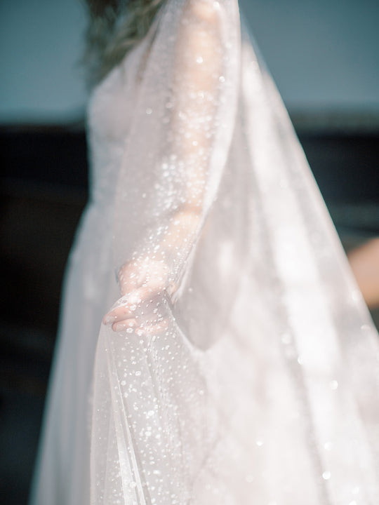 GALAXY bridal veil with sparkle