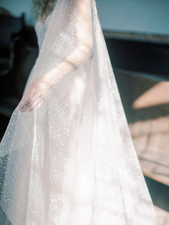 GALAXY bridal veil with sparkle