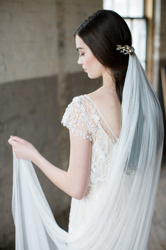 GENEVE | French Silk Wedding Veil - Noon on the Moon