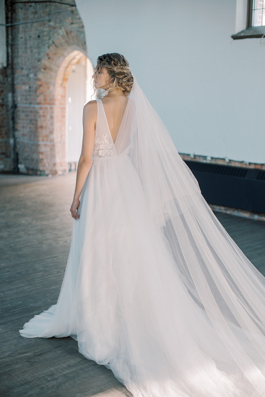 GRACE silk blusher veil