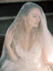 Detailed view of the Grace English Silk Blusher Veil with the soft, sheer tulle layer covering the bride's face.