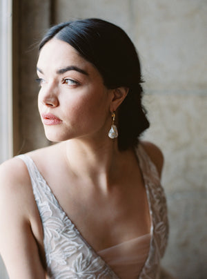 HARPER | Baroque Pearl Hoop Earrings - Noon on the Moon