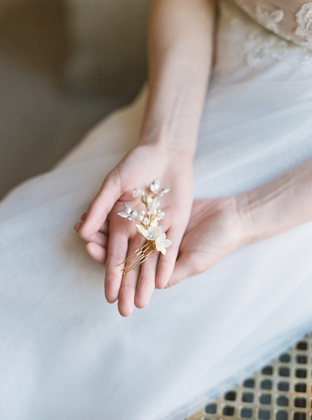 HITOMI | Butterfly Bridal Headpiece - Noon on the Moon