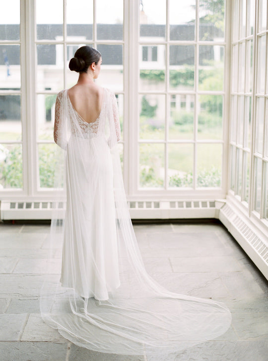 JANNA | Draped Bridal Cape - Noon on the Moon