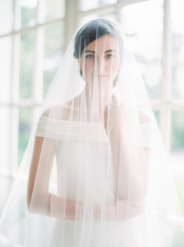 JENNY | Sheer Wedding Veil with Blusher