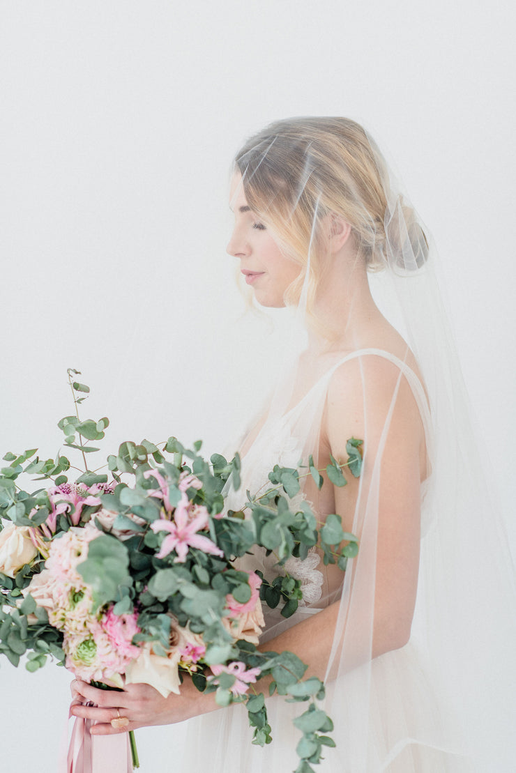 JENNY | Sheer Wedding Veil with Blusher