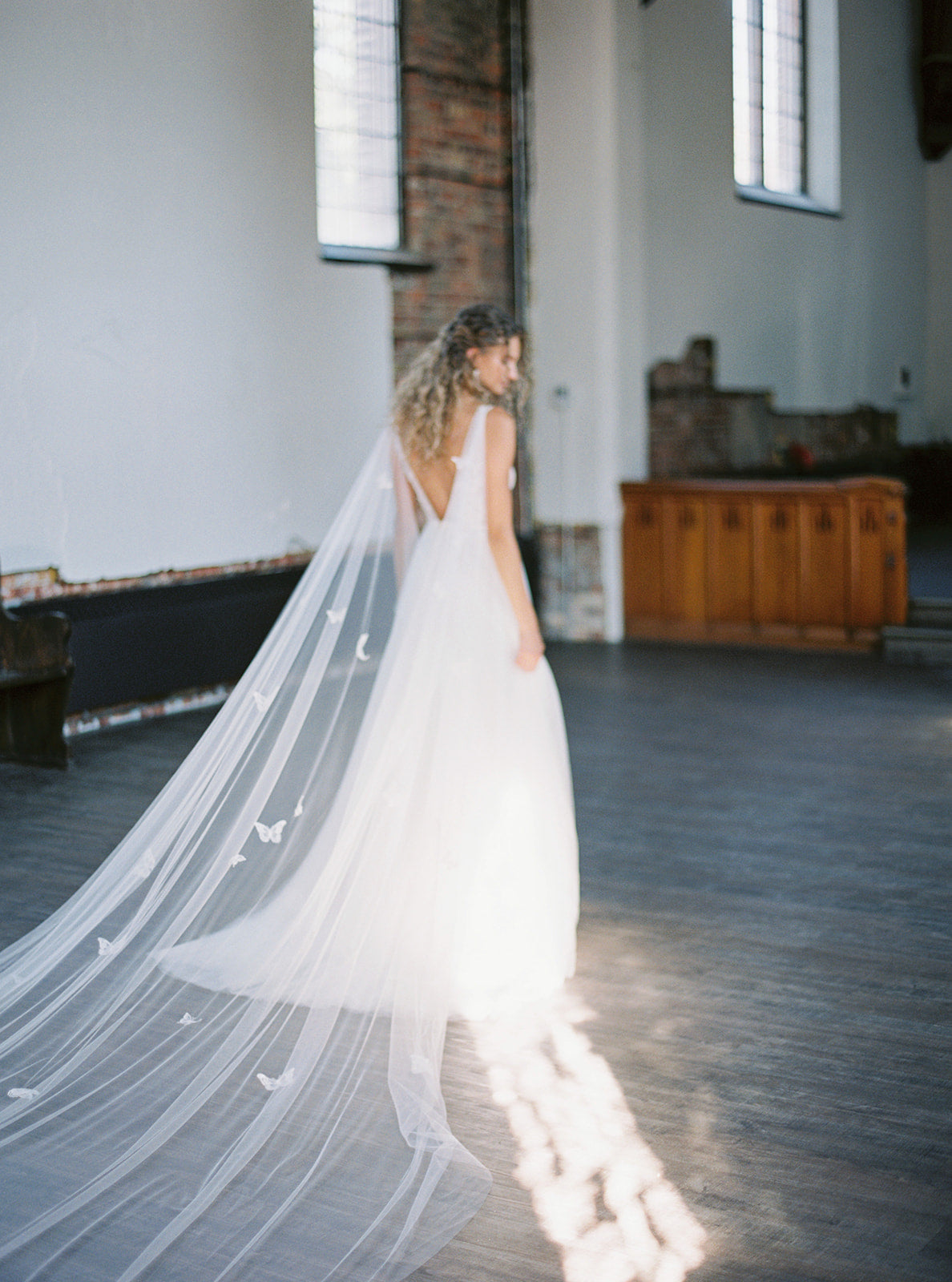 JOIE bridal cape with butterflies