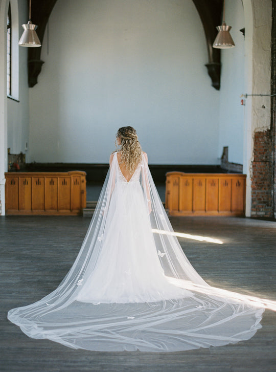 JOIE bridal cape with butterflies