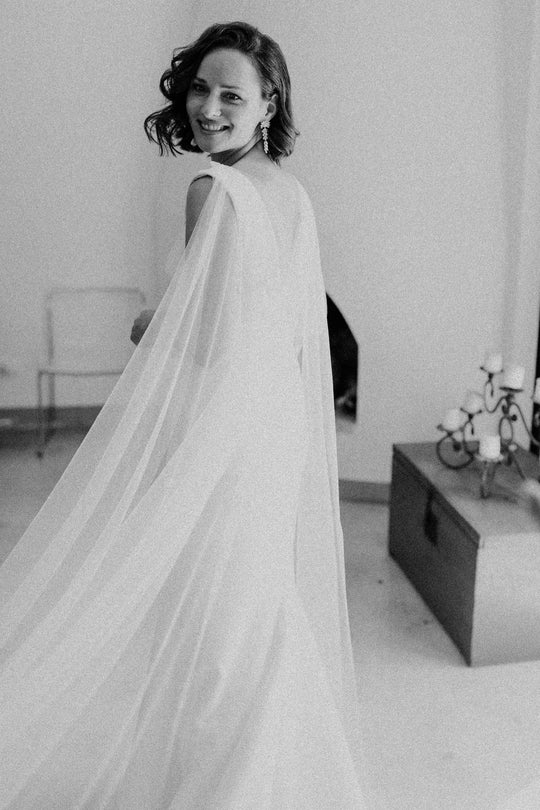 JANNA | Draped Bridal Cape - Noon on the Moon