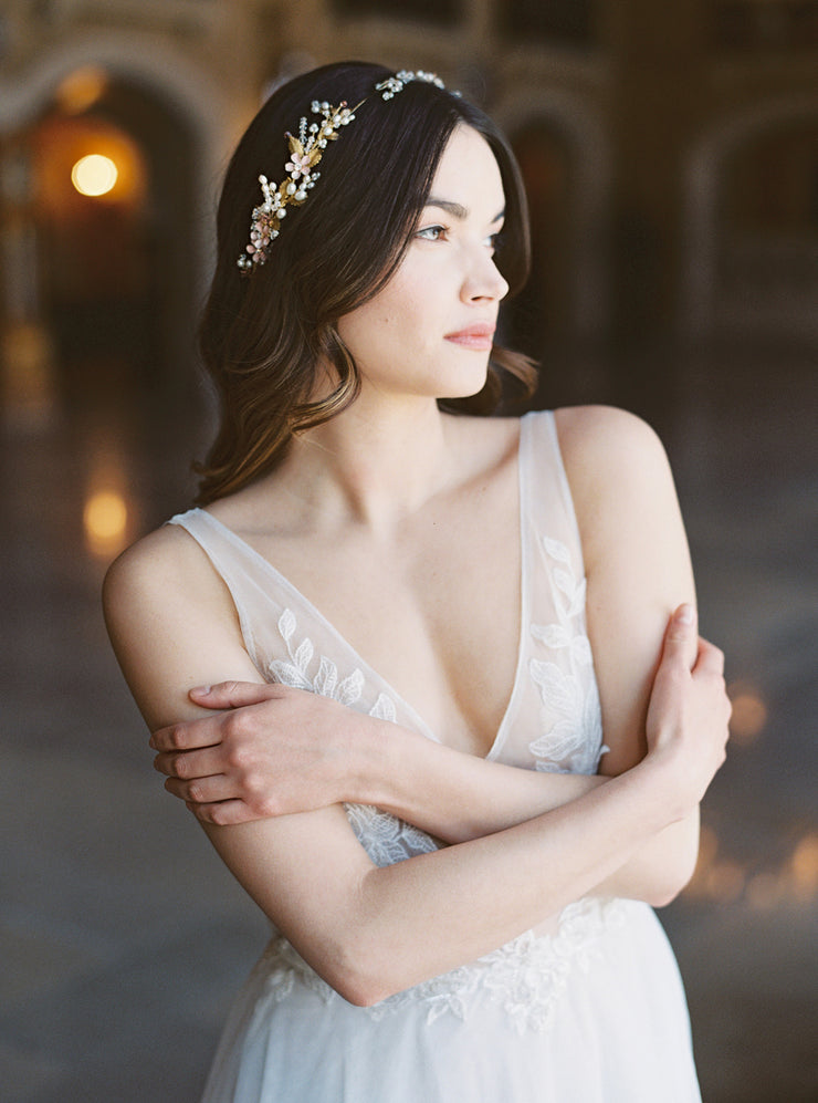 LINNEA | Blush Bridal Headpiece