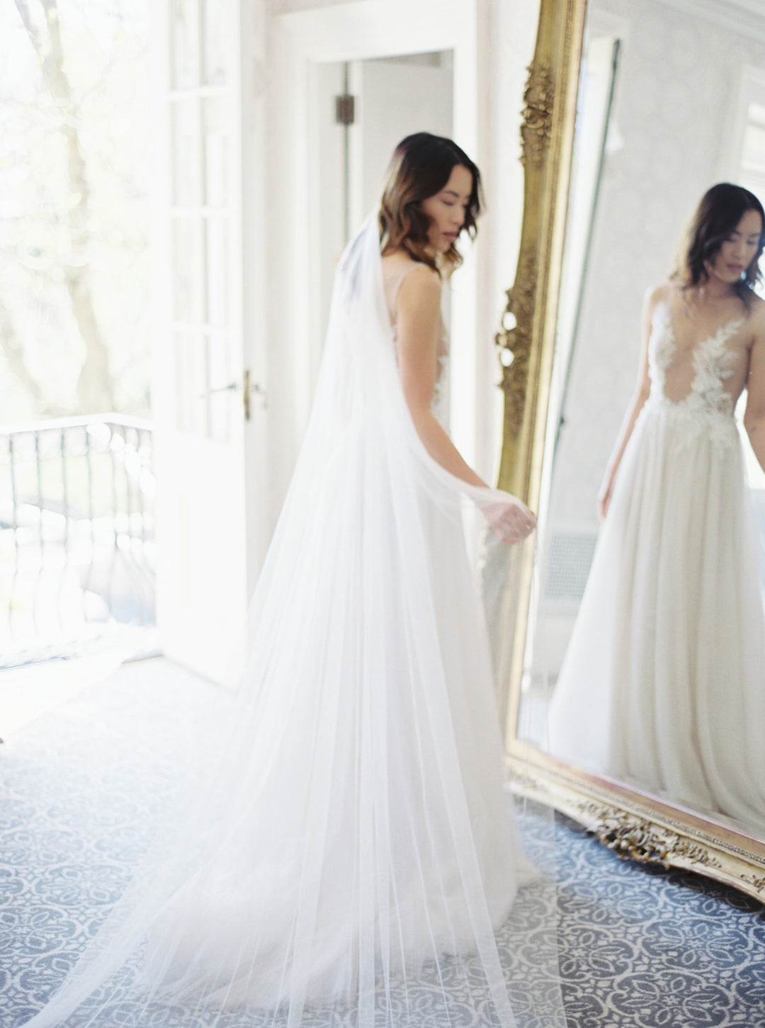 French silk wedding veil