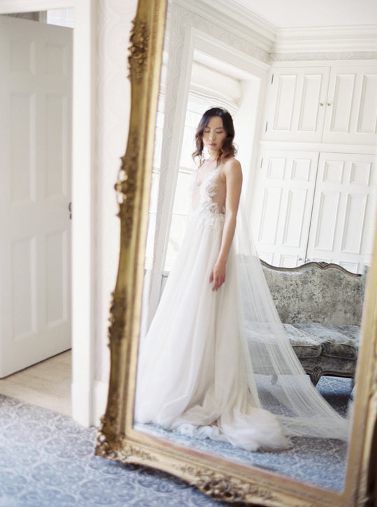 French silk wedding veil