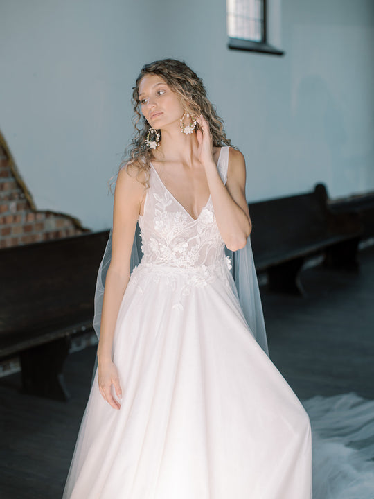 ORCHARD floral bridal earrings