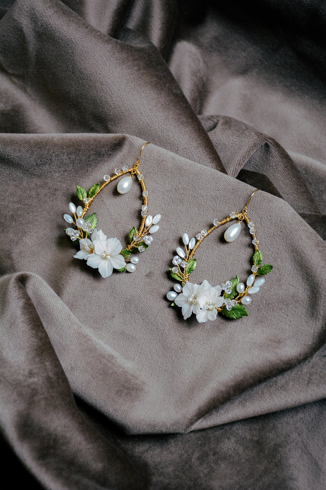 ORCHARD floral bridal earrings