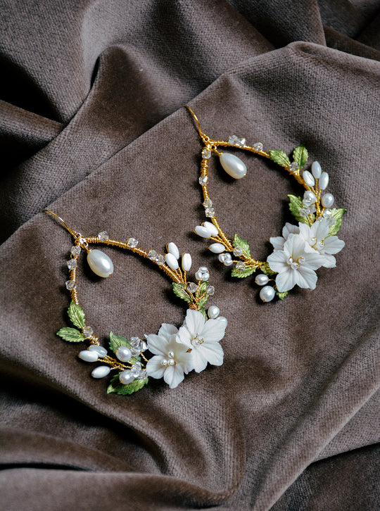 ORCHARD floral bridal earrings