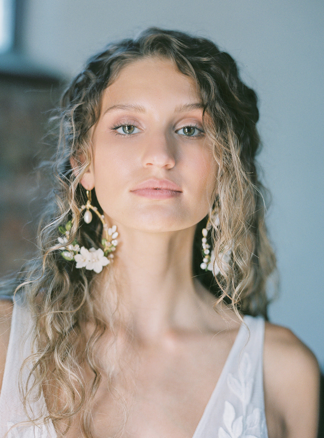 ORCHARD floral bridal earrings