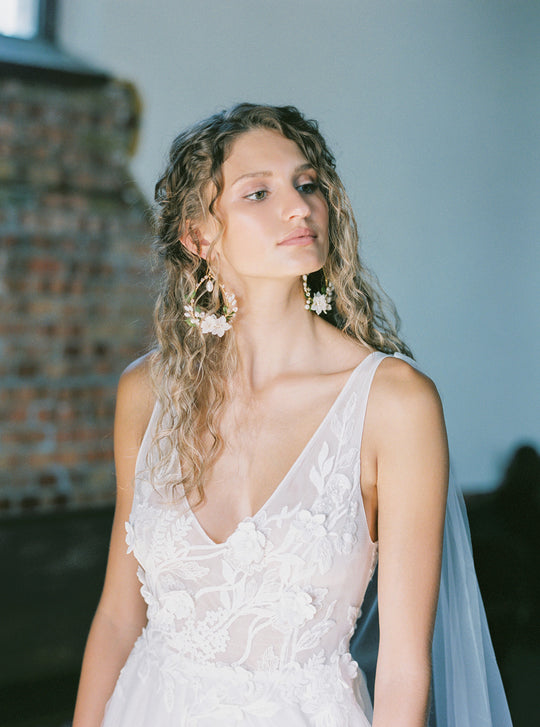 ORCHARD floral bridal earrings