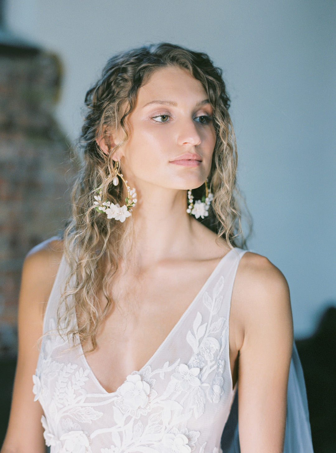 ORCHARD floral bridal earrings