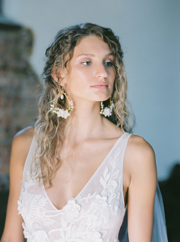 ORCHARD floral bridal earrings
