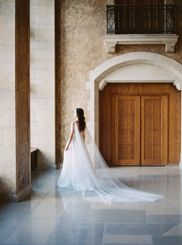 PETRA ultra sheer bridal cape