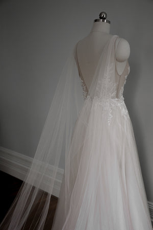 sheer bridal cape