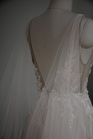 very sheer bridal cape